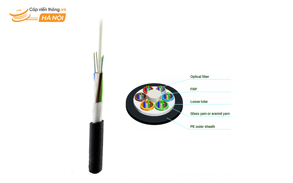 Cấu tạo cáp quang luồn cống phi kim loại 24FO