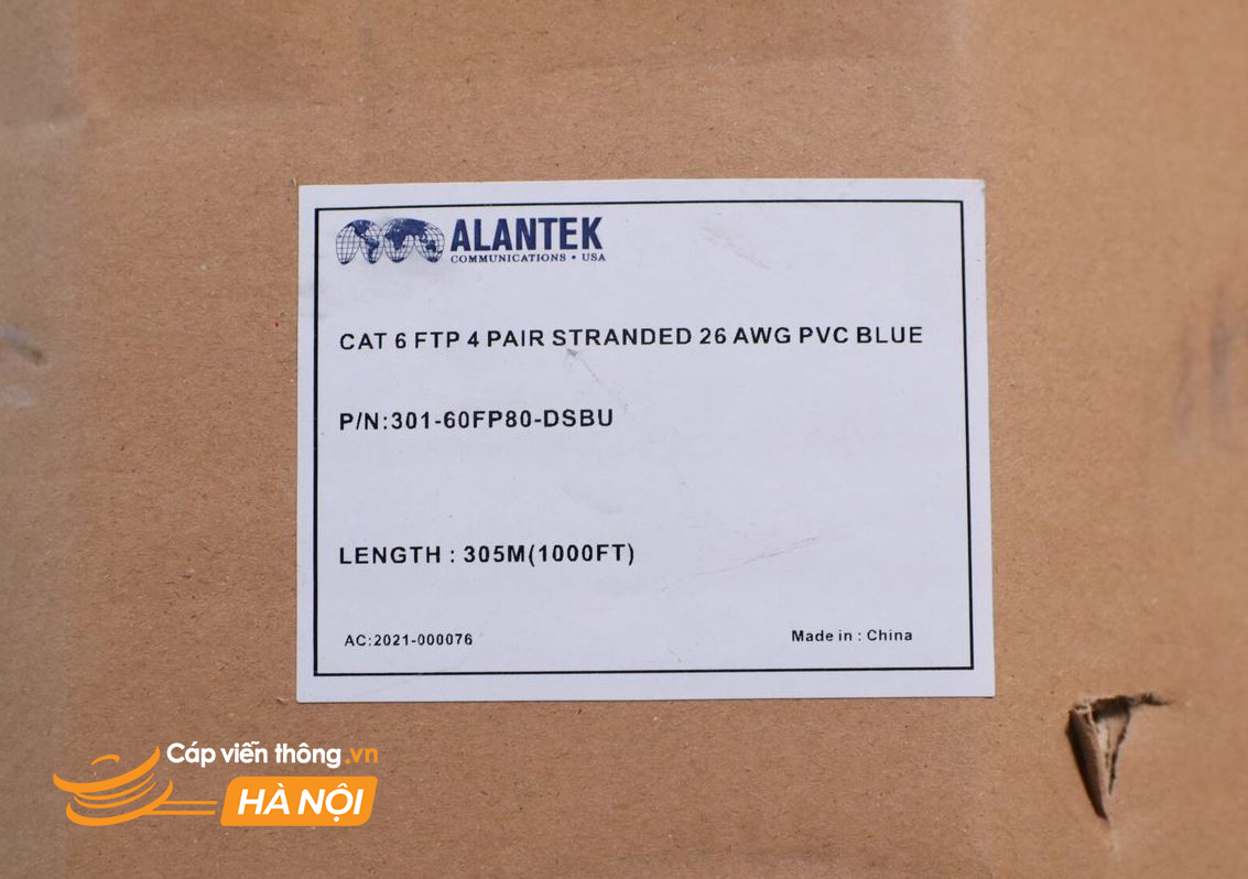 Cáp mạng Alantek Cat6 FTP 301-60FP80-DSBU