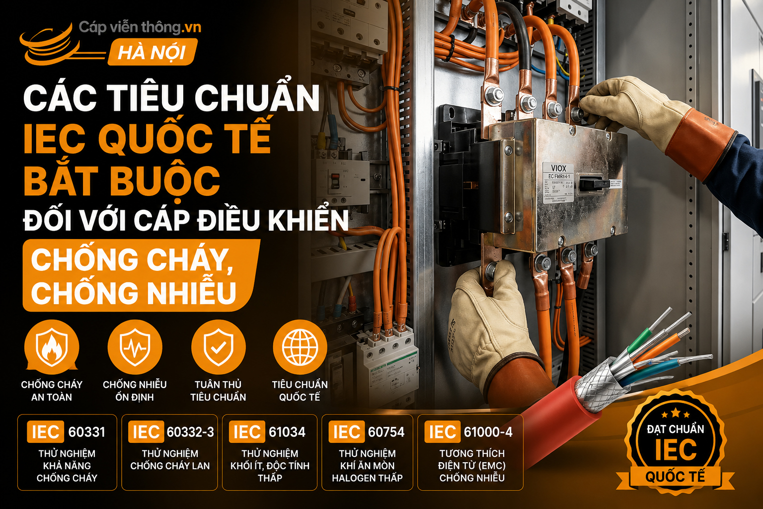 Các tiêu chuẩn IEC quốc tế bắt buộc đối với cáp điều khiển chống cháy chống nhiễu