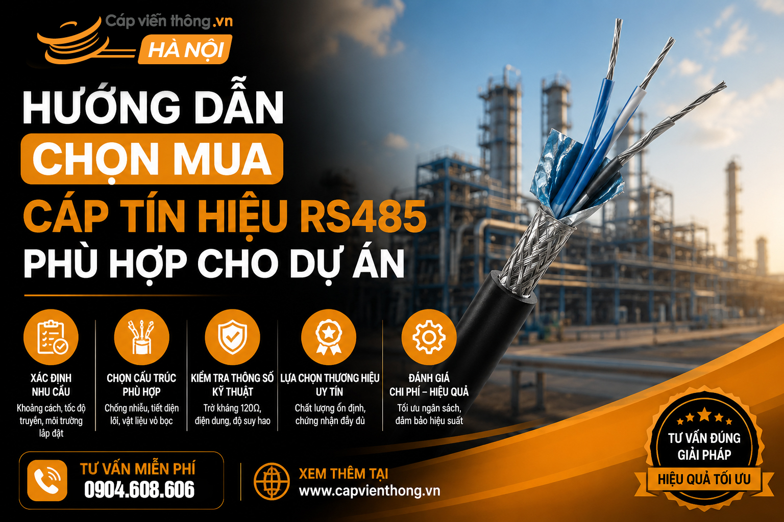 Hướng dẫn chọn mua cáp tín hiệu RS485 phù hợp