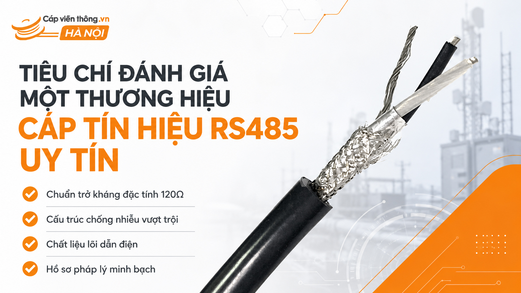 Tiêu chí đánh giá thương hiệu cáp RS485 uy tín