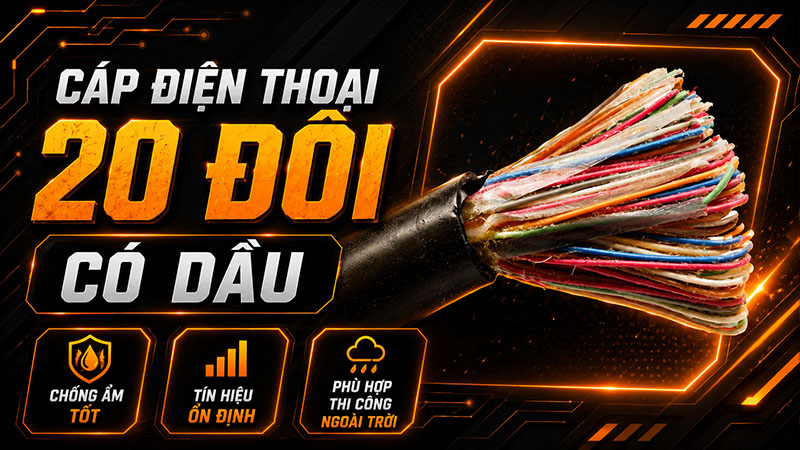 Cáp điện thoại 20 đôi có dầu