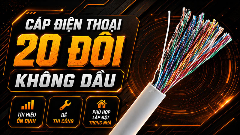 Cáp điện thoại 20 đôi không dầu