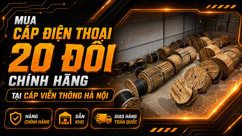 Mua cáp điện thoại 20 đôi chính hãng tại Cáp Viễn Thông Hà Nội