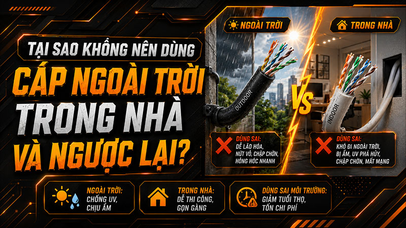 Tại sao không dùng cáp 20 đôi ngoài trời trong nhà và ngược lại
