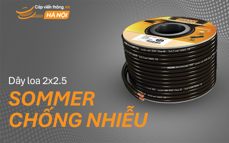 Dây loa Sommer 2x2.5mm chống nhiễu