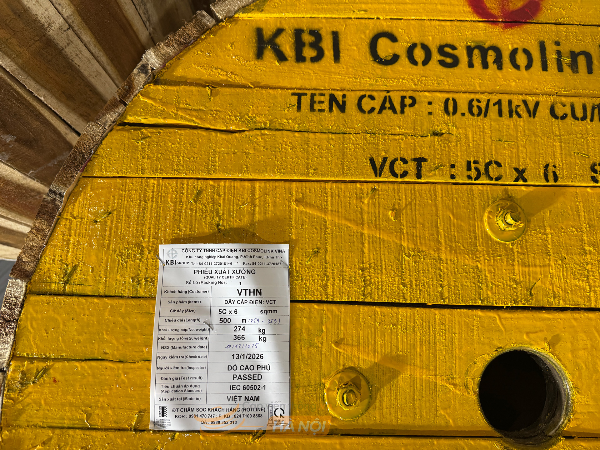 Dây cáp điện Cosmolink 5C x 6 mm² (500m) thông tin