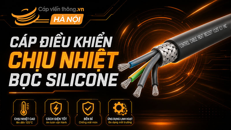 Cáp điều khiển chịu nhiệt vỏ silicone
