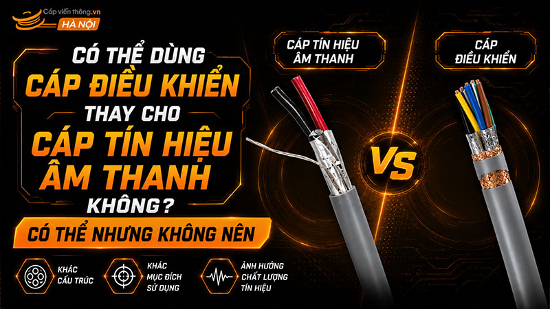 Có nên thay thế cáp điều khiển thay cho cáp tín hiệu âm thanh không: có nhưng không nên
