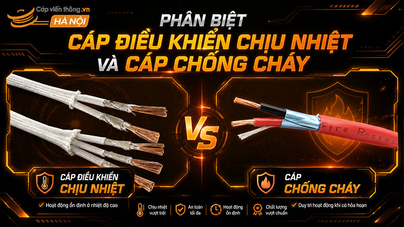 Phân biệt cáp điều khiển chịu nhiệt, cáp chống cháy