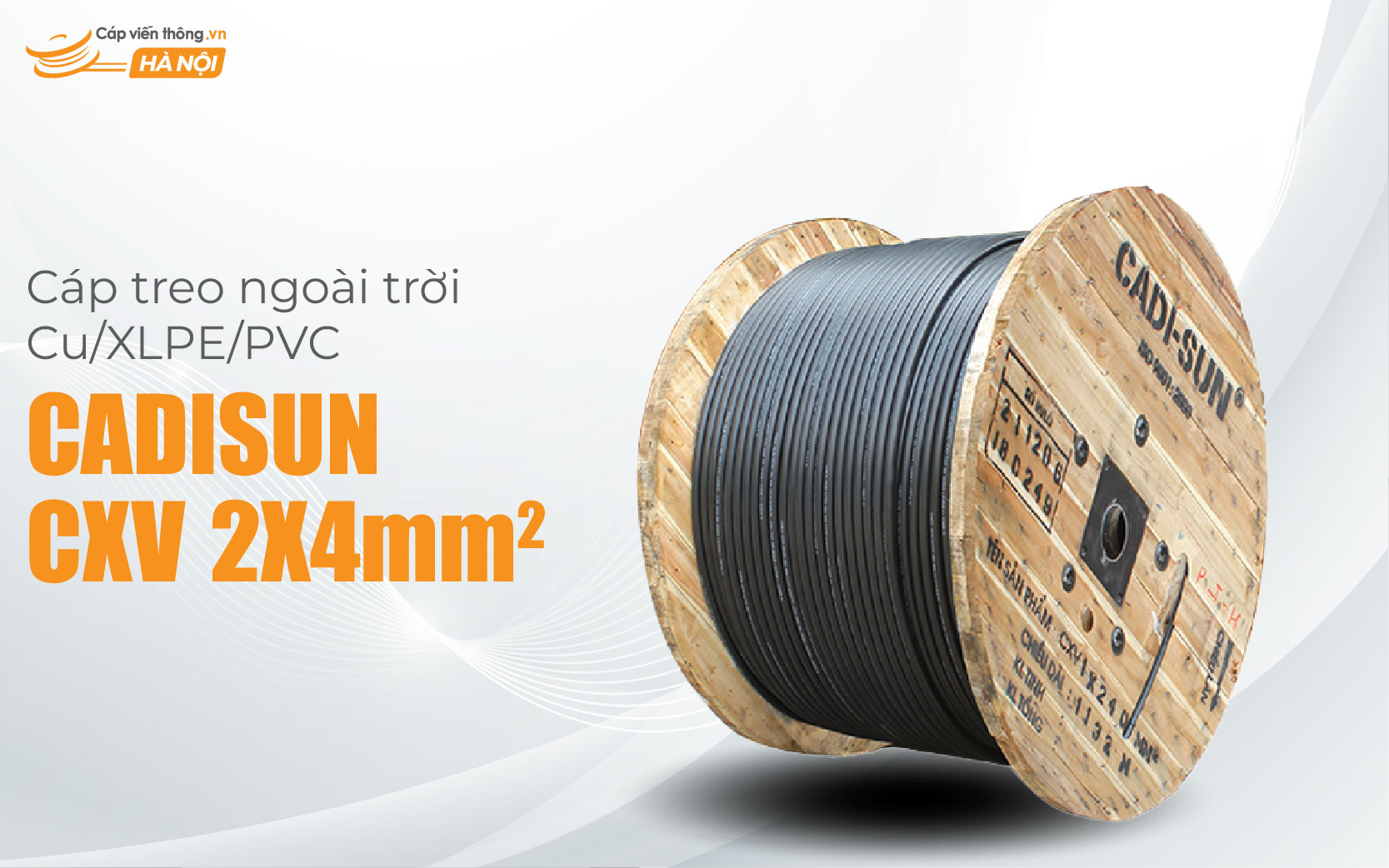 Cáp treo ngoài trời Cu/xlpe/pvc 2x4mm2 Cadisun CXV