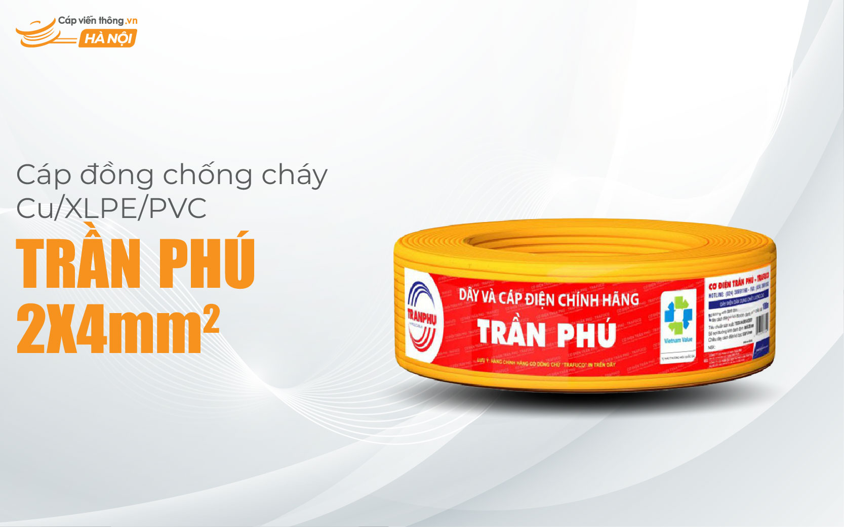 Dây cáp điện treo CXV 2x4 Trần Phú