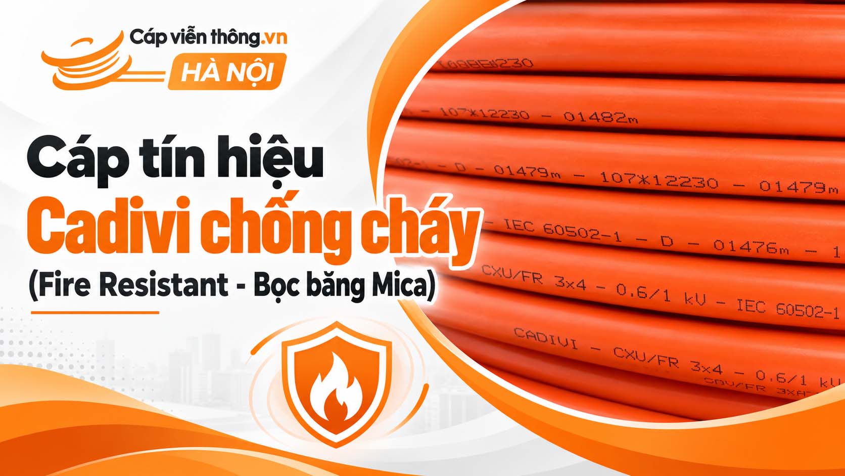 Cáp tín hiệu Cadivi chống cháy (Fire Resistant - Bọc băng Mica)