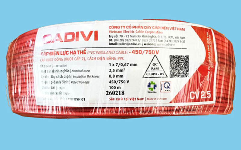 phân loại dây điện Cadivi 2.5