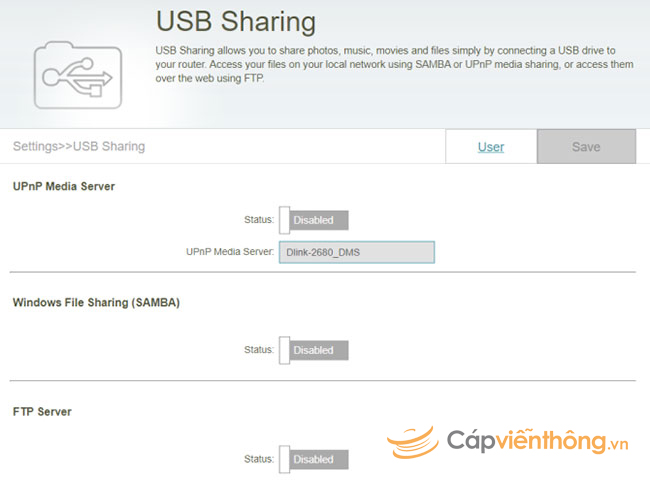 Vô hiệu hóa UPnP và chia sẻ file USB tự động