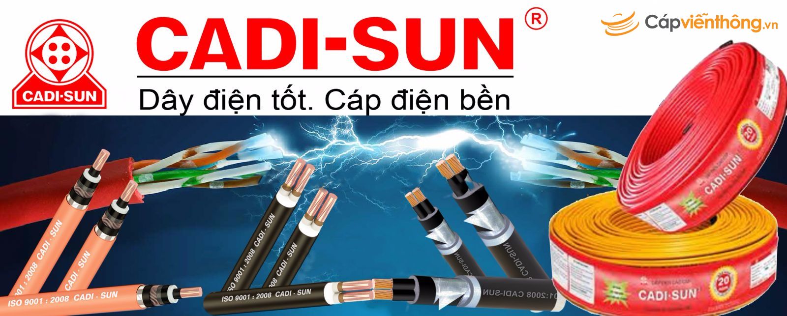 Dây và cáp điện Cadisun thương hiệu mạnh - Sản phẩm đa dạng