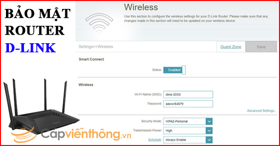 HƯỚNG DẪN BẢO MẬT ROUTER WIFI KHÔNG DÂY D-LINK