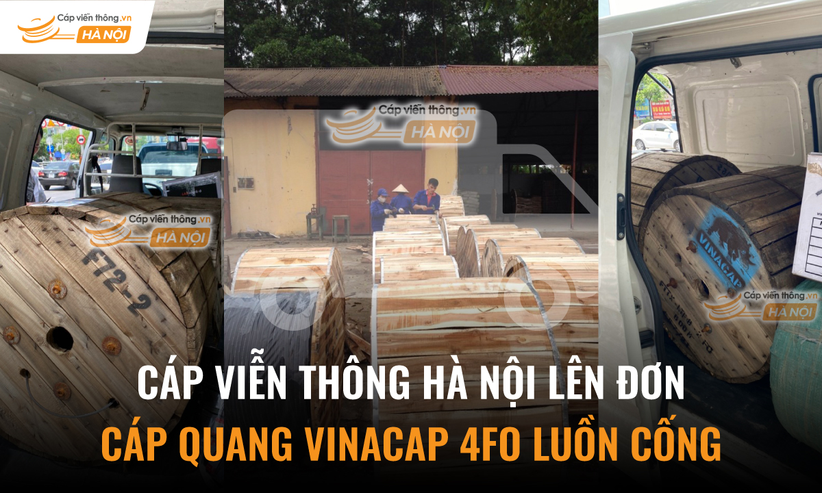 Cáp Viễn Thông Hà Nội lên đơn Cáp quang Vinacap 4Fo luồn cống