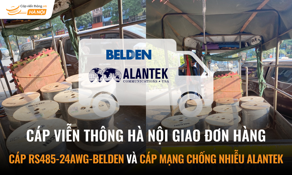 Giao hàng cáp RS485 24AWG Belden và cáp mạng chống nhiễu Alantek