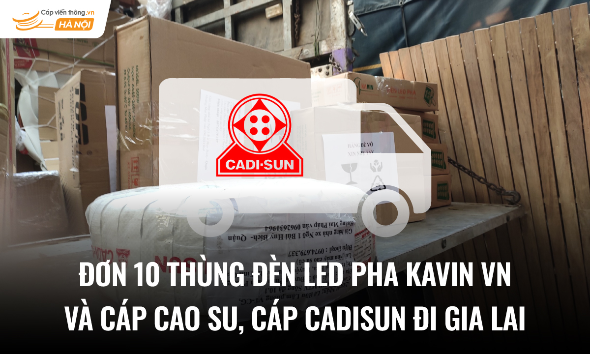 Đơn 10 thùng đèn Led Pha công suất 500W,200W Kavin và cáp cao su, cáp Cadisun