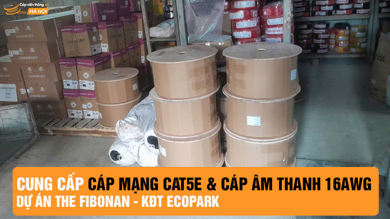 Cung cấp cáp mạng Cat5e Commscope và cáp âm thanh 16AWG Alantek dự án The Fibon