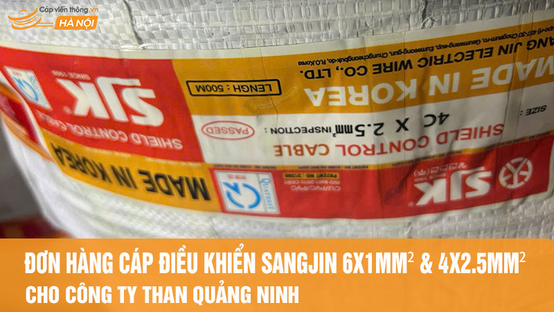Đơn hàng cáp điều khiển Sangjin 6x1mm² & 4x2.5mm² cho than Quảng Ninh