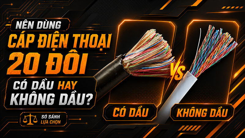 Nên dùng cáp điện thoại 20 đôi có dầu hay không dầu? So sánh chi tiết