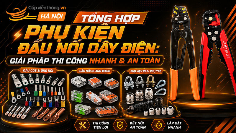 Tổng hợp phụ kiện đấu nối dây điện: Giải pháp thi công nhanh & an toàn
