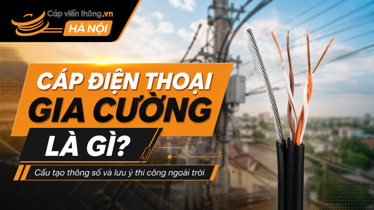Cáp điện thoại gia cường là gì? Cấu tạo thông số và lưu ý thi công ngoài trời
