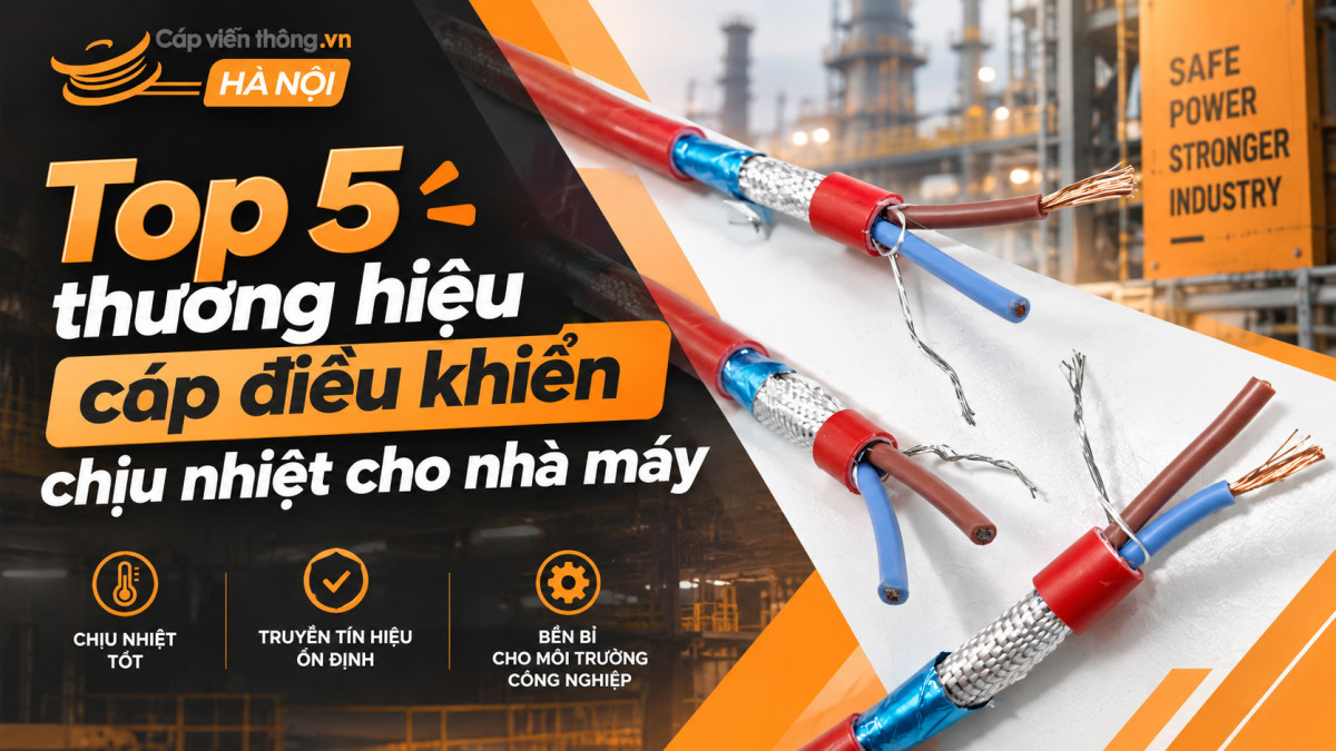 Top 5 thương hiệu cáp điều khiển chịu nhiệt uy tín cho dự án nhà máy công nghiệp