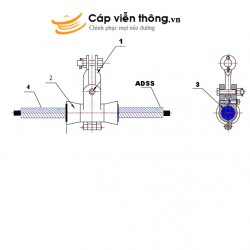 Bộ treo cáp, chuỗi đỡ cáp ADSS (KV 300m)