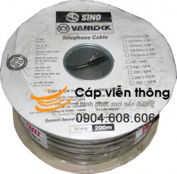 Dây điện thoại 2 đôi (2x2x0,5) đi trong nhà có dầu chống ẩm | Sino (200m/cuộn)