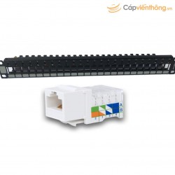 Băng vá Legrand Patch panel Cat. 6 accept Keystone jacks with rear plastic cable and rotative color wheels + 24 * Keystone RJ 45 socket - Cat. 6 - UTP - 110