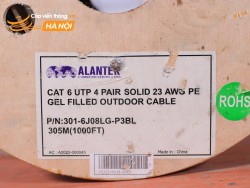 Cáp mạng Alantek Cat6 UTP 4 Pair 23 AWG 301-6J08LG-P3BL