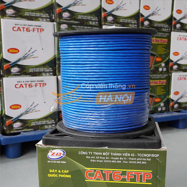 Cáp mạng Cat6 FTP Z43 4 Pair 23AWG (Cuộn 305m, Tiêu chuẩn TIA/EIA 568-C.2)