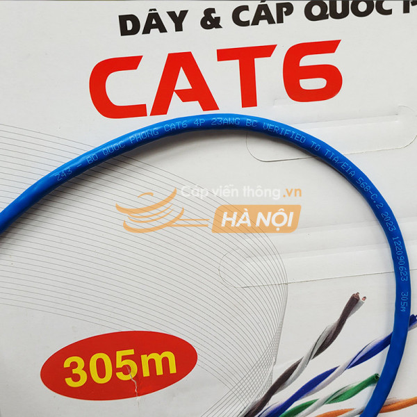 Cáp mạng Cat6 FTP Z43 4 Pair 23AWG (Cuộn 305m, Tiêu chuẩn TIA/EIA 568-C.2)